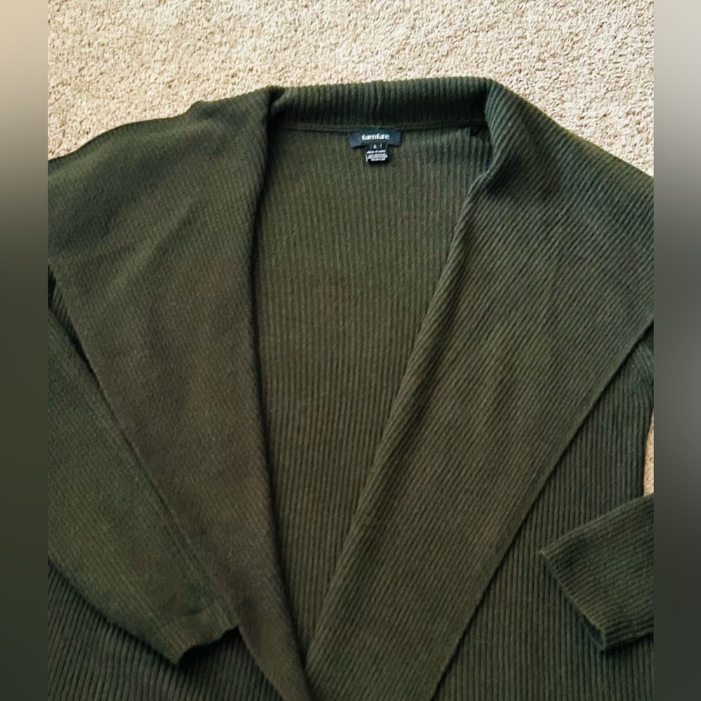 NWOT Karen Kane Olive Draped Open-Front Cardigan, Size Large - Picture 7 of 16